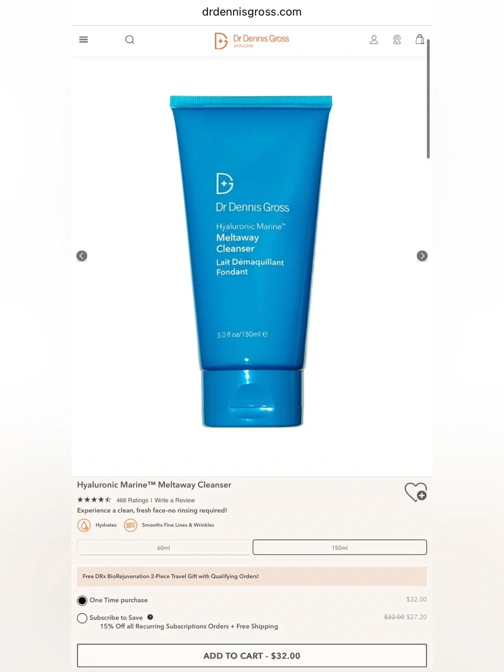Dr Dennis Gross - Hyaluronic Marine Meltaway Cleanser - Professional Size